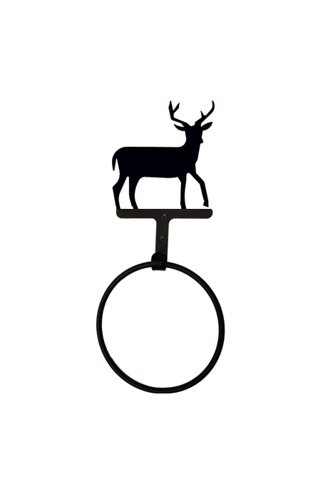 Wrought Iron Towel Ring - Deer Design