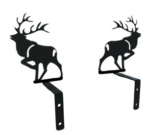 Wrought Iron Curtain Swags Pair Of 2 - Elk Silhouette