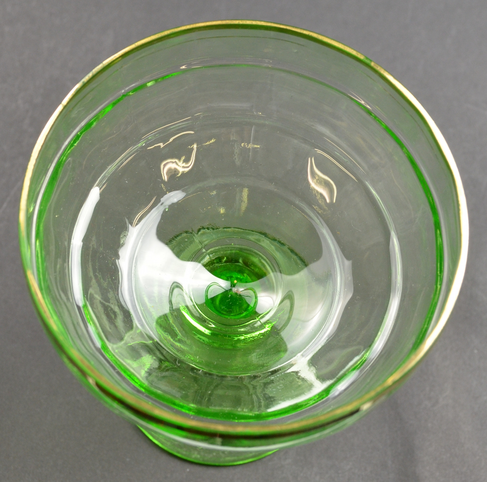 Anchor Hocking - Block Optic Green Pattern - Champagne Glass