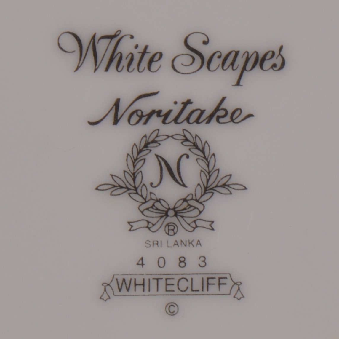 Noritake China - White Scapes Collection - Whitecliff Pattern 4083 - Salad Plate