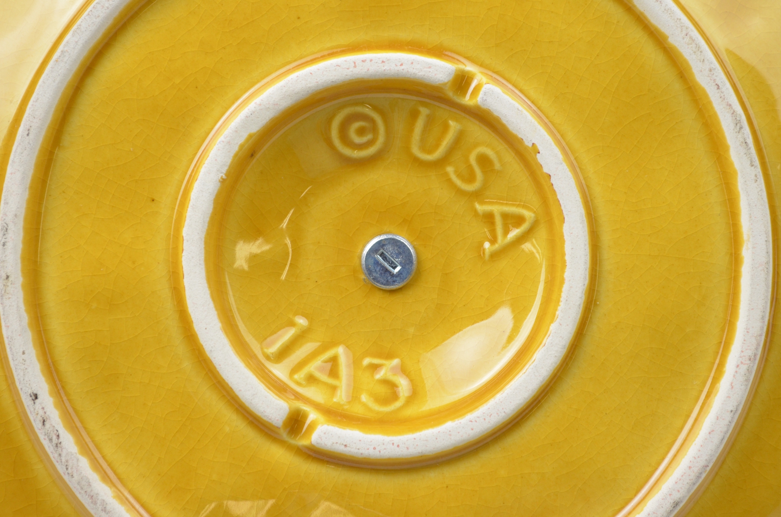 Vintage Yellow Pottery Stackable Tidbit Tray No. 1A3 5.75" Tall