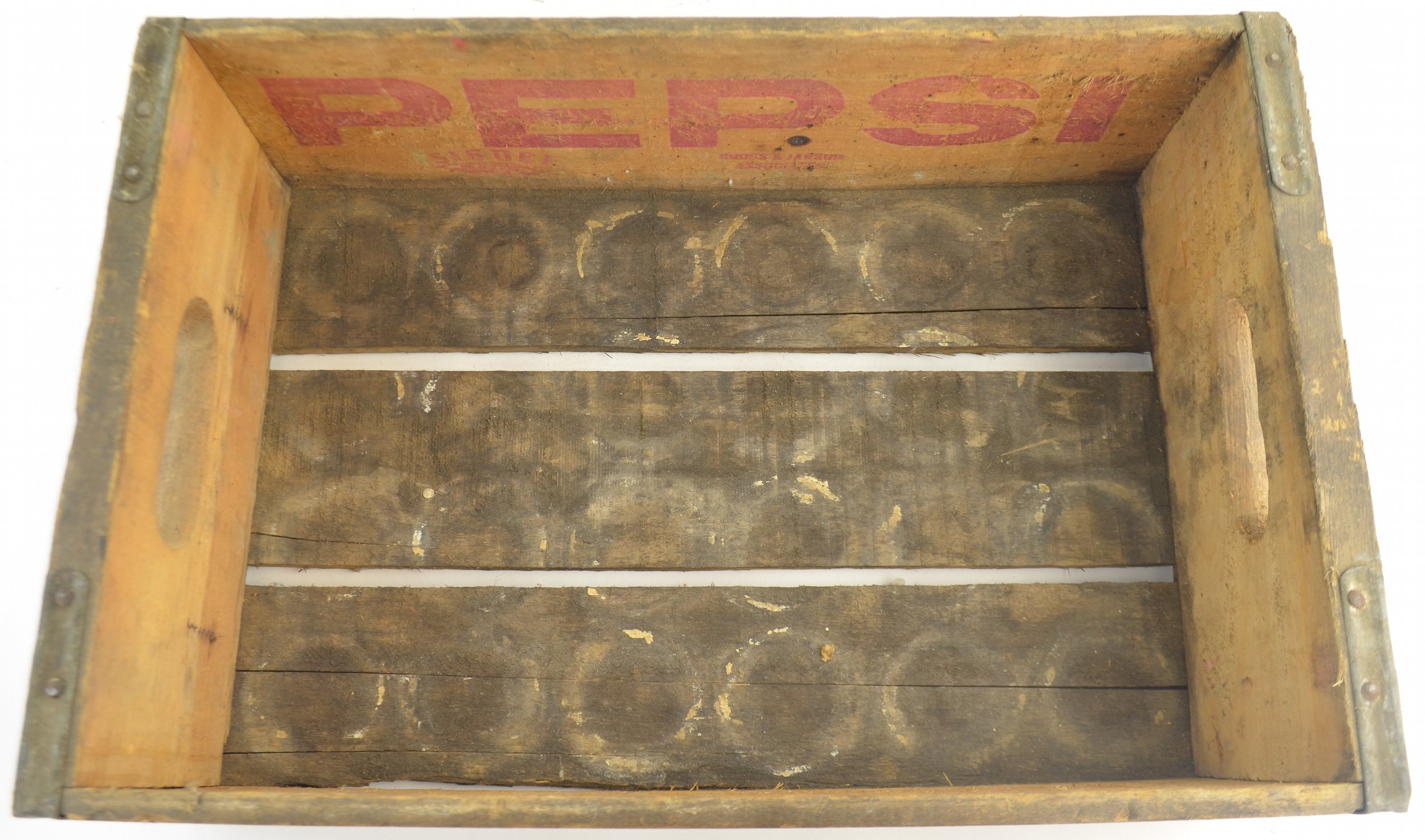 Pepsi Cola Crate - Wood Grain Carrier - Signer