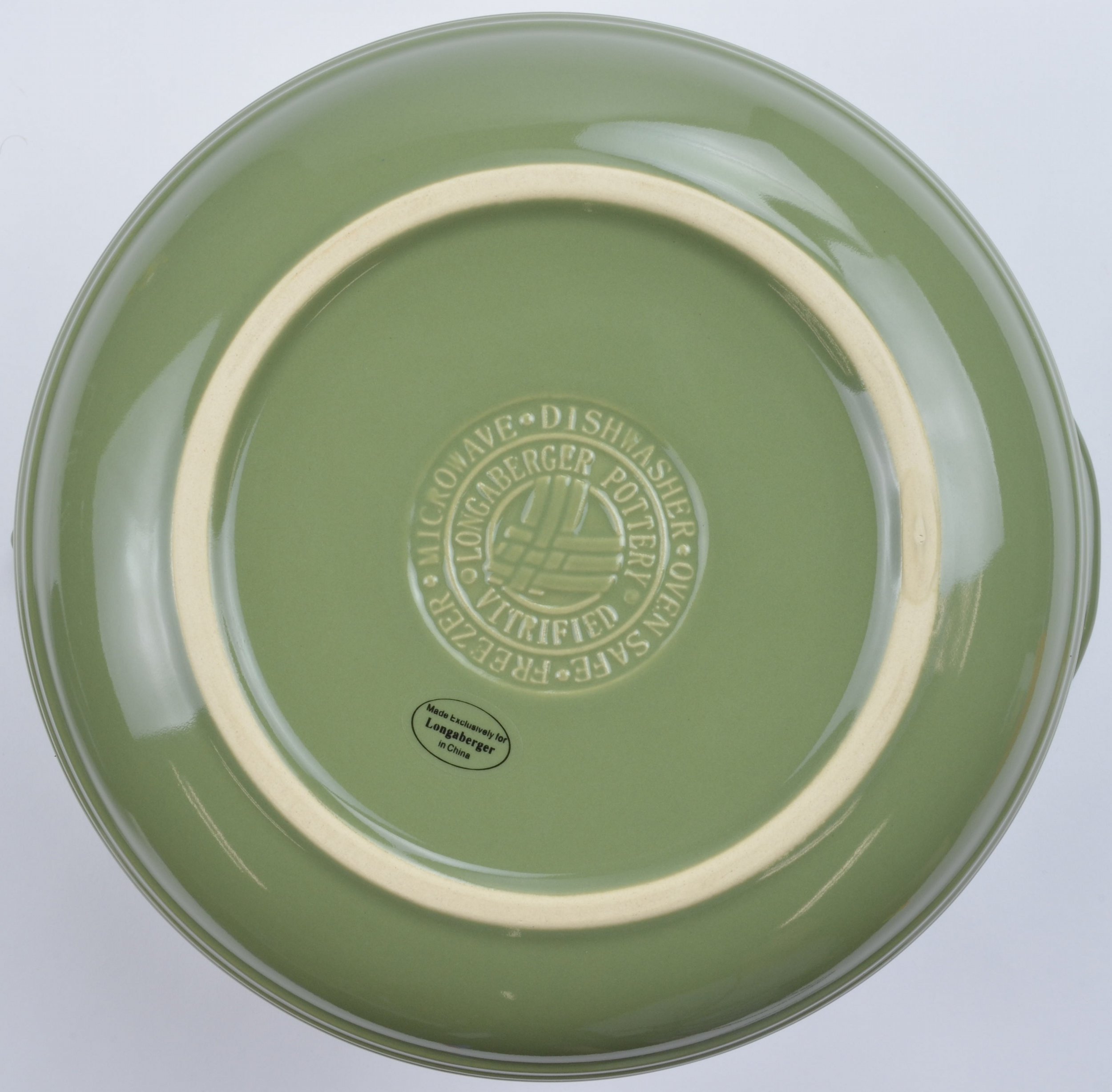 Longaberger Pottery - Woven Traditions Sage - Stay Put Large Mixing Bowl