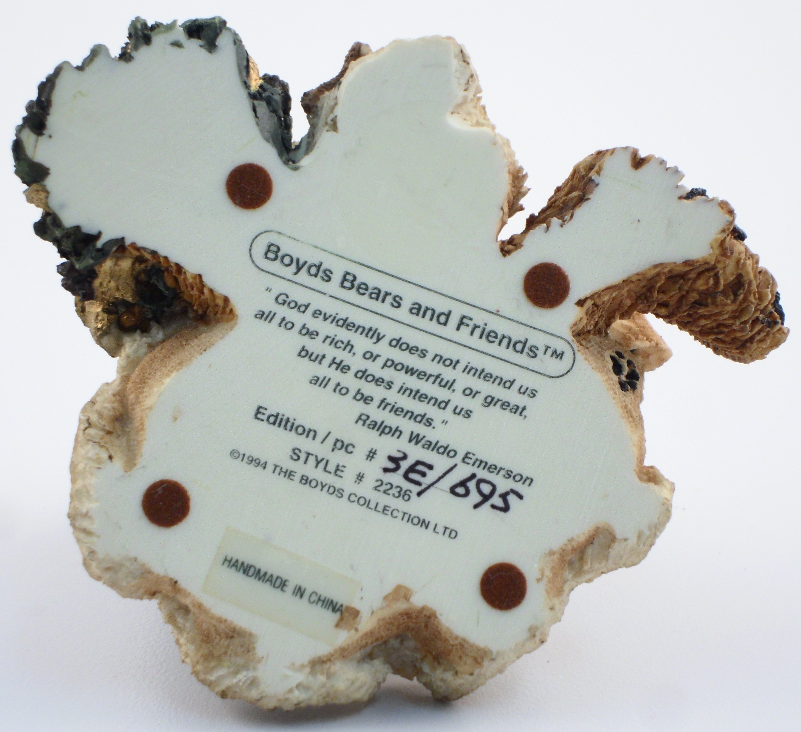 Boyds Bears And Friends Resin Bear Figurine Limited Edition Style 2236