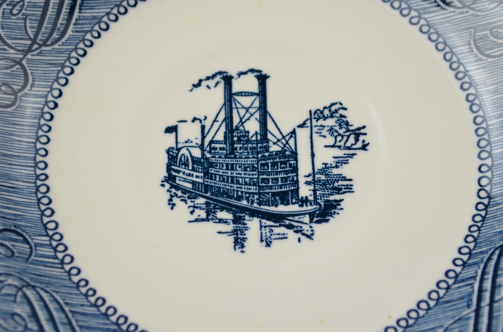 Royal - Currier & Ives Blue Pattern - Flat Cup Saucer