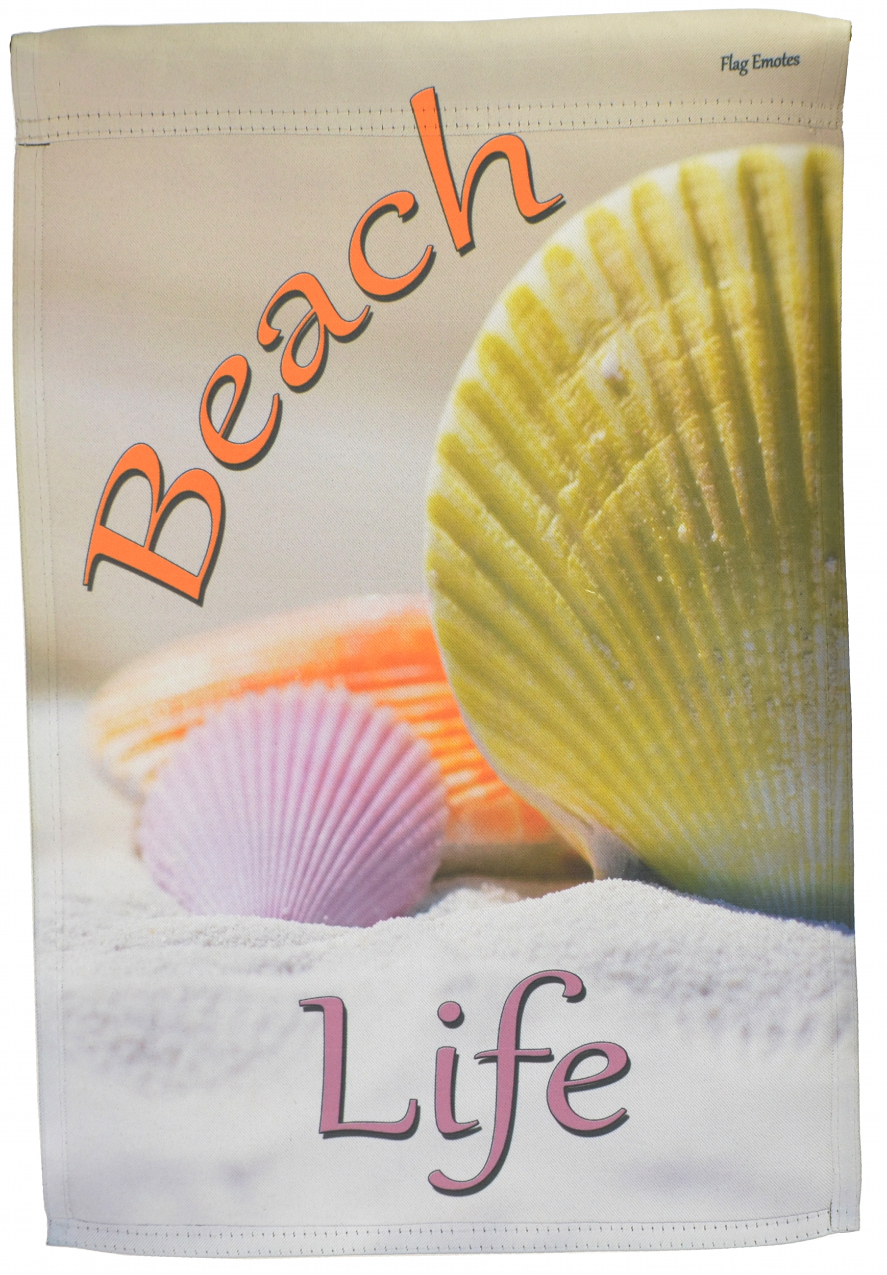 Flag Emotes - Double Sided Garden Flag - Beach Life Multi Colored Shells