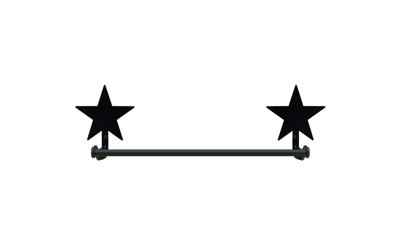 Wrought Iron Small Towel Bar - Star Design