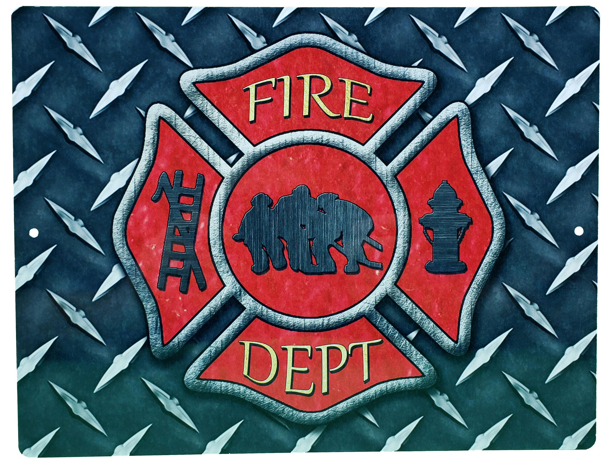 Diamond Plate Firefighter Cross Diamond Plate Firefighter Cross