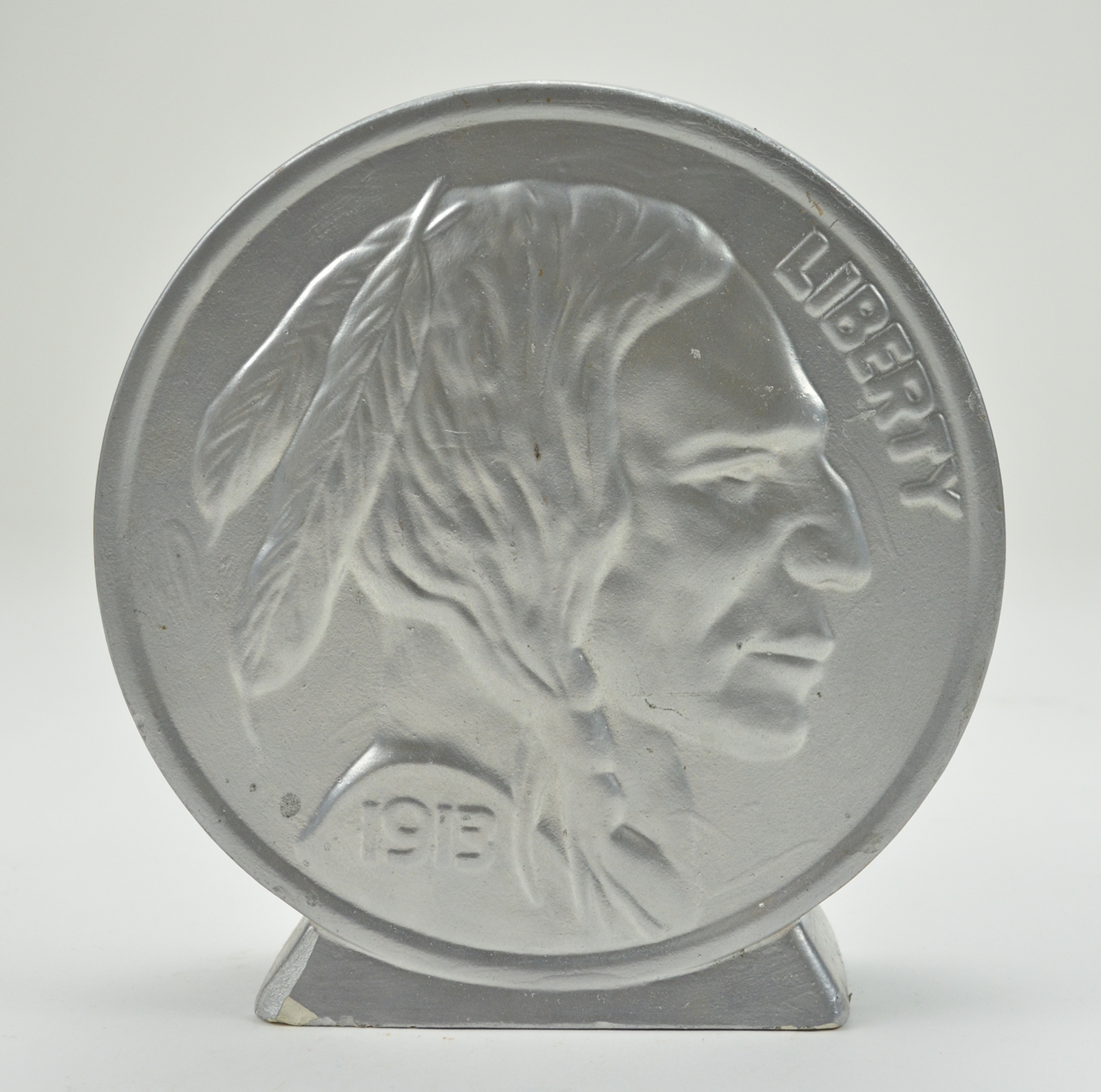 Buffalo Nickel Liberty Indian Head 1913 Ceramic Piggy Bank - 7.5