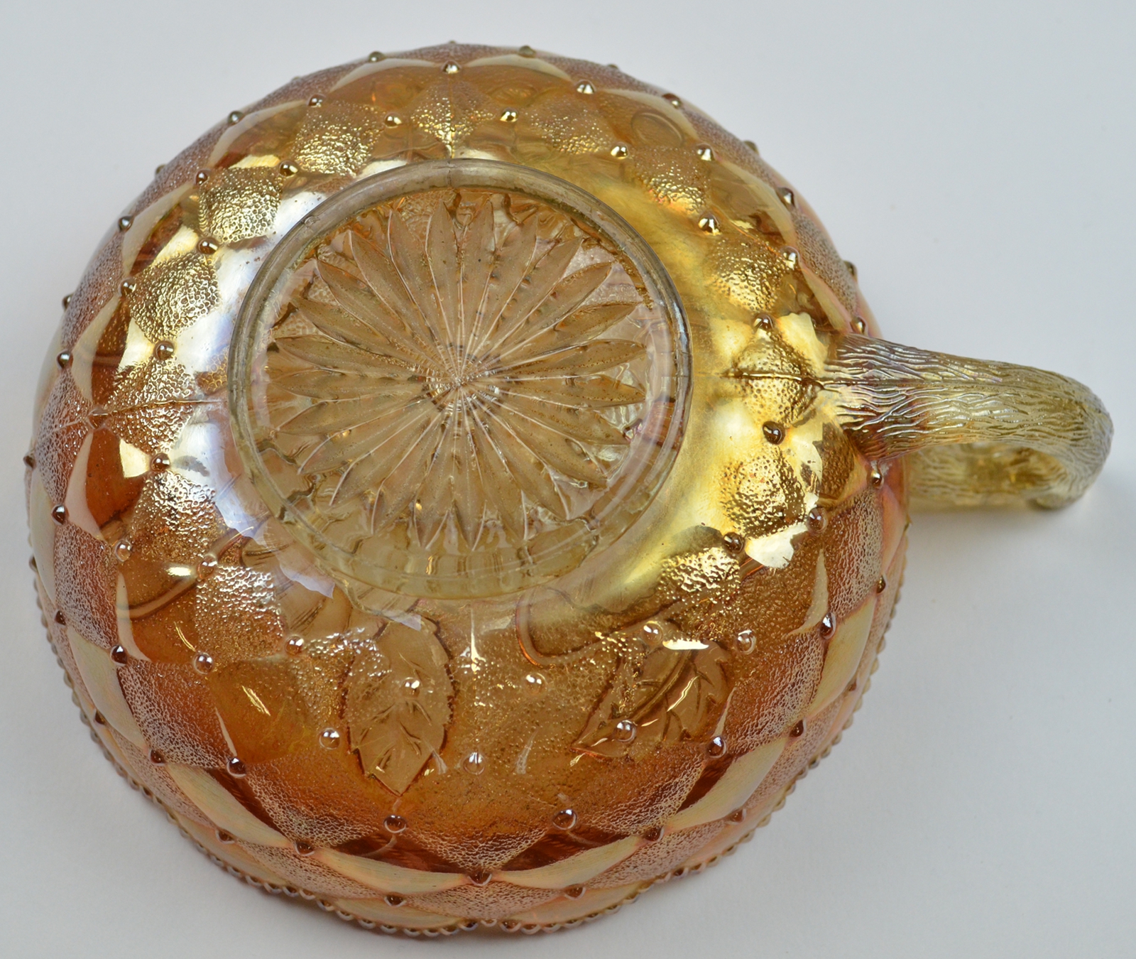 Imperial Glass - Pansy Marigold Pattern - Handled Bon Bon - 5.5 Round