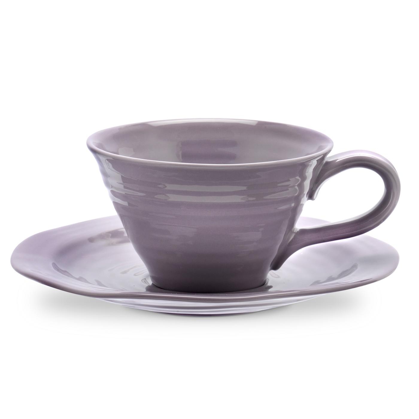 Portmeirion - Sophie Conran Mulberry Pattern - 8 Oz. Teacup & Saucer Set