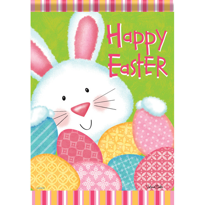 Carson FlagTrends - Dura Soft Large Flag - Happy Easter Bunny & Eggs