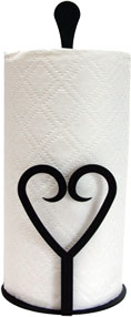 Wrought Iron Paper Towel Stand - Heart Design