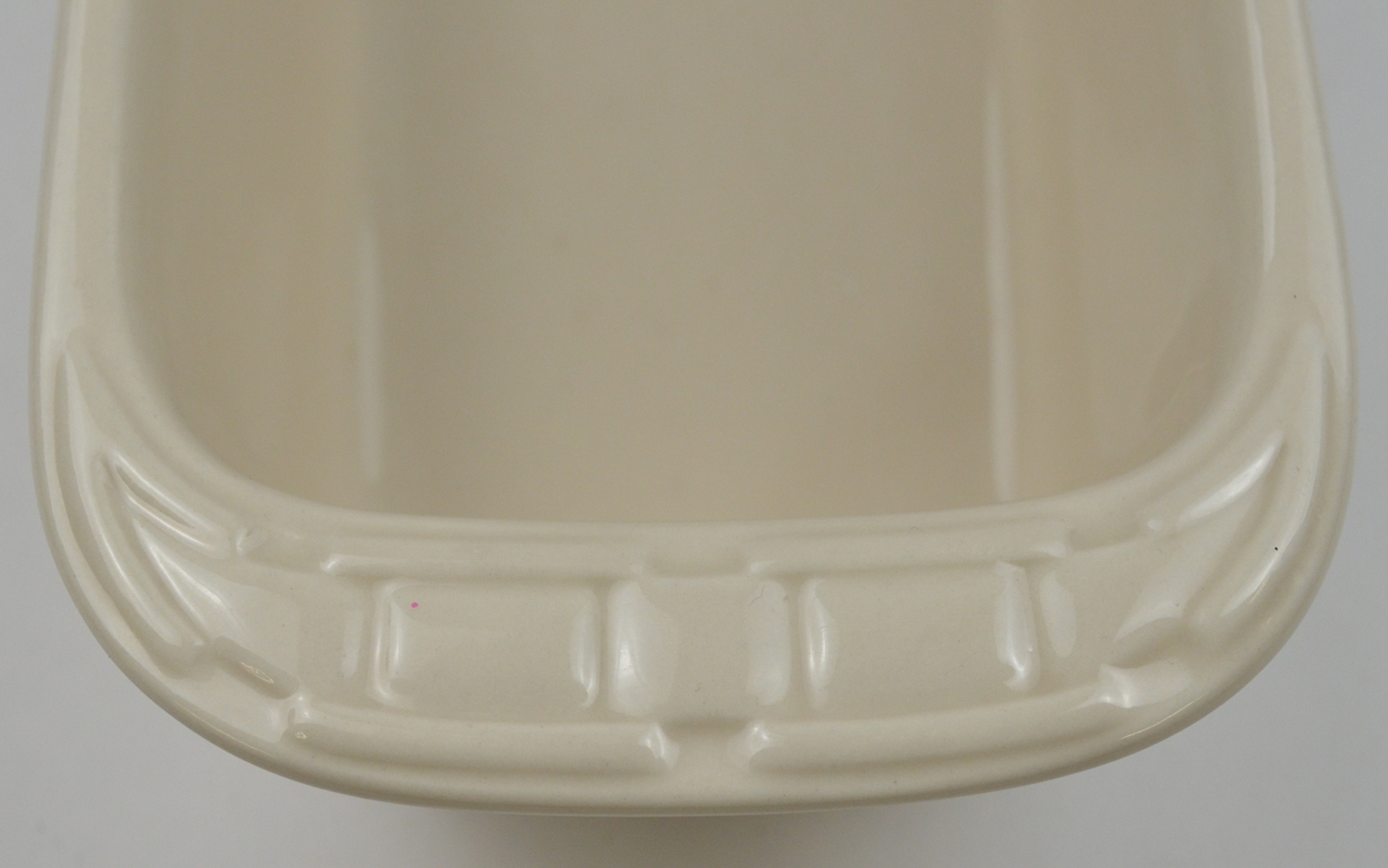 Longaberger Pottery Woven Traditions Ivory Pattern - Mini Loaf Pan