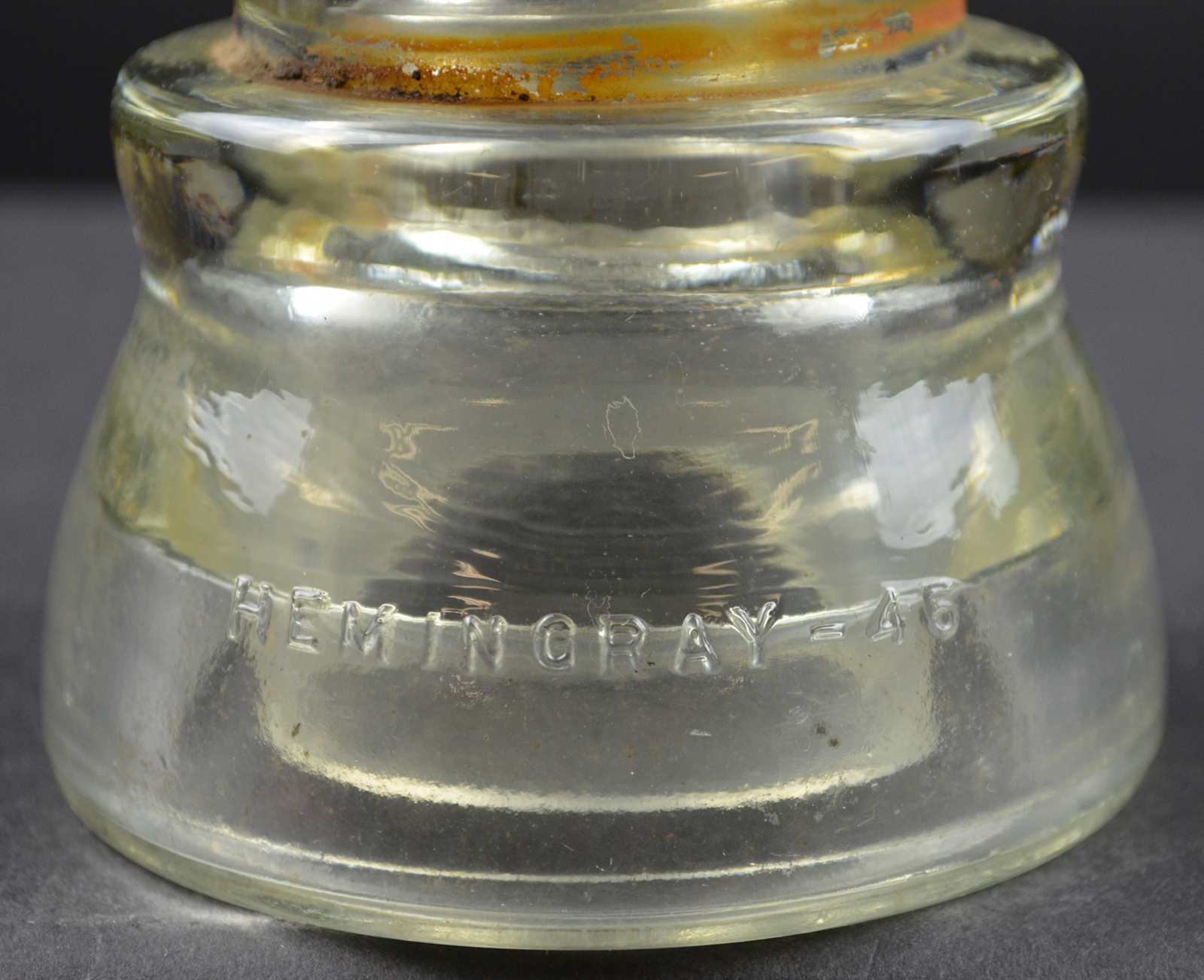 Vintage Hemingray No. 45 Clear Glass Insulator 2642 4" Tall