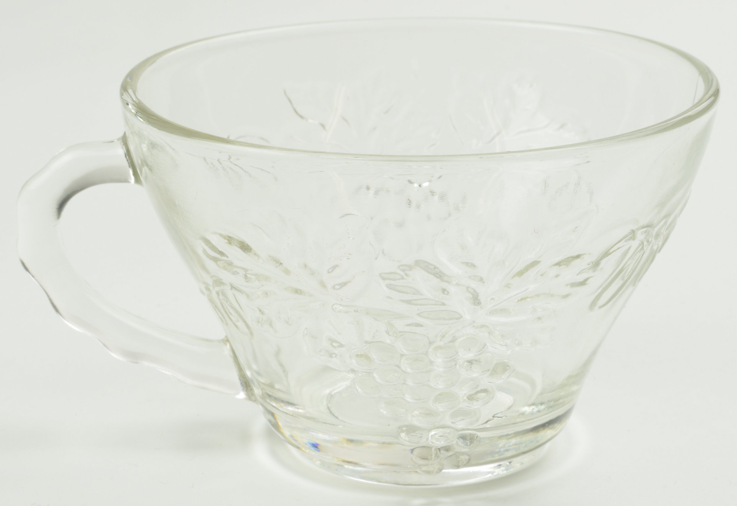 Anchor Hocking - Vintage Clear Pattern - Snack Cup & Plate Set