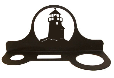 Wrought Iron Mountable Hair Dryer Rack - Lighthouse Pattern