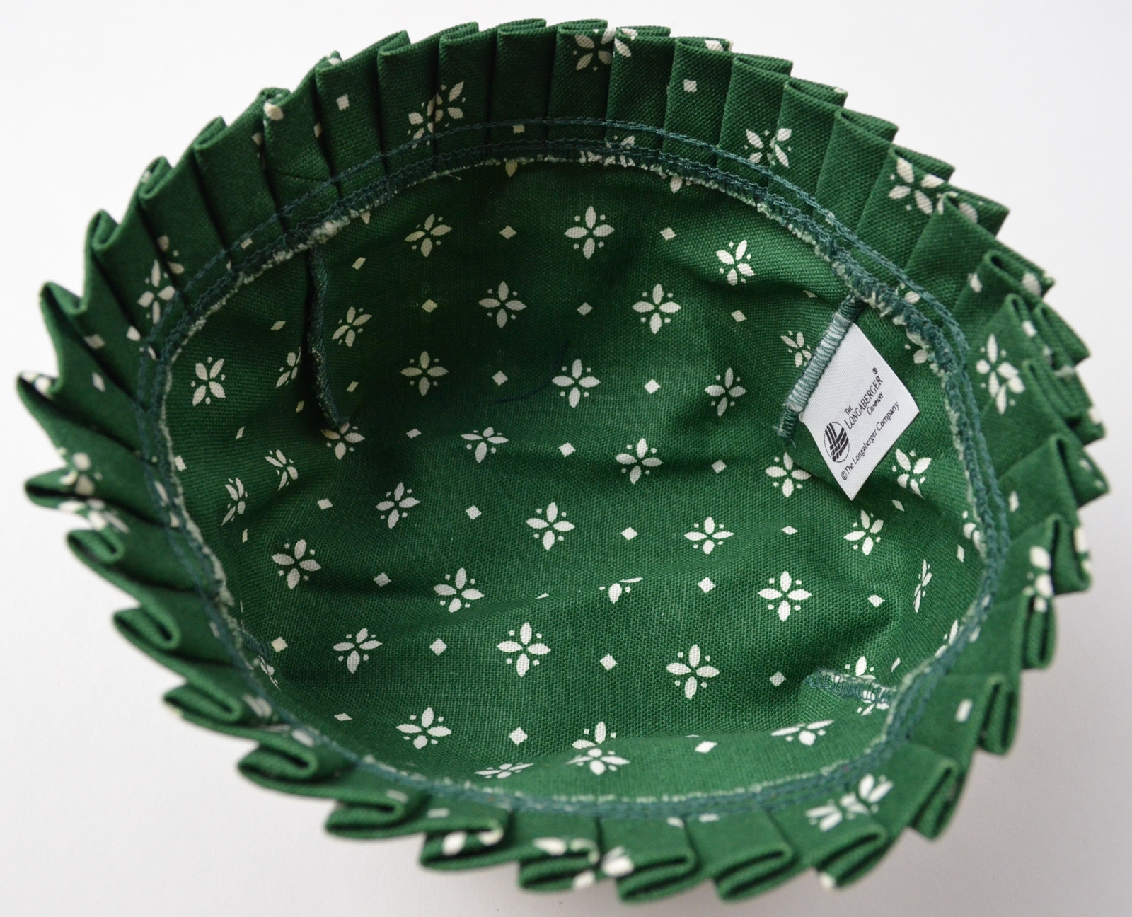 Longaberger Basket Liner, Heritage Green Pattern, Fabric, Collectible