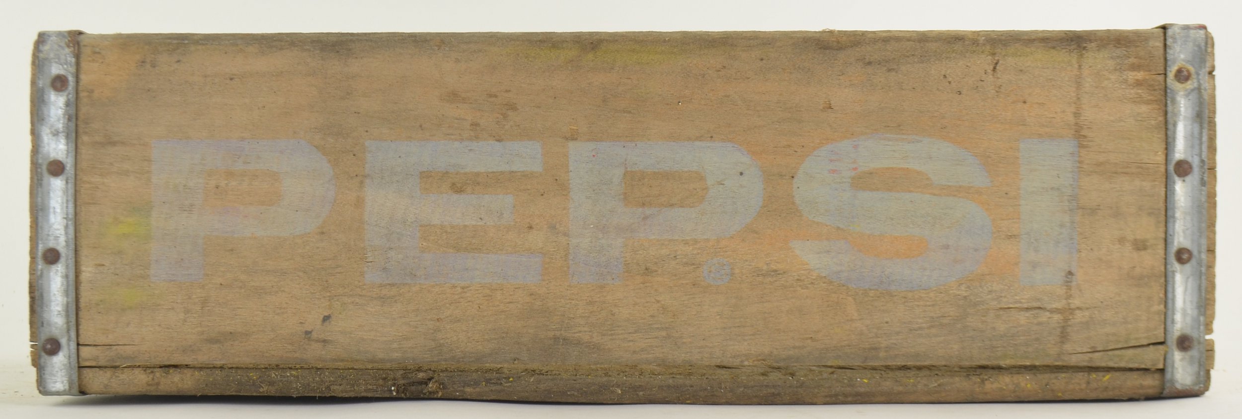 Pepsi Cola Crate - Wood Grain Carrier - Signer 1983