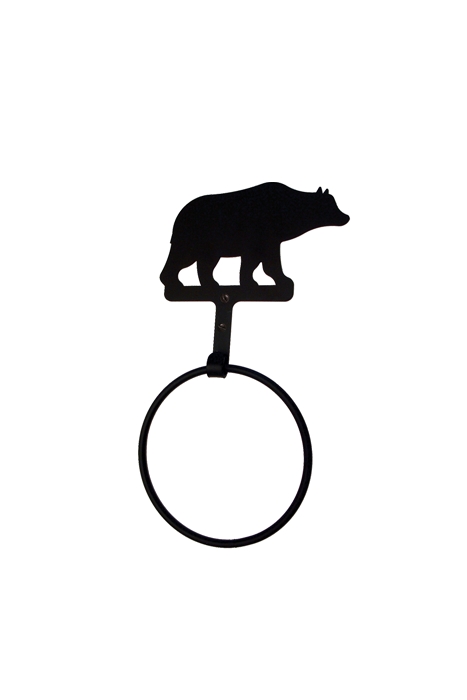 Wrought Iron Towel Ring - Bear Design