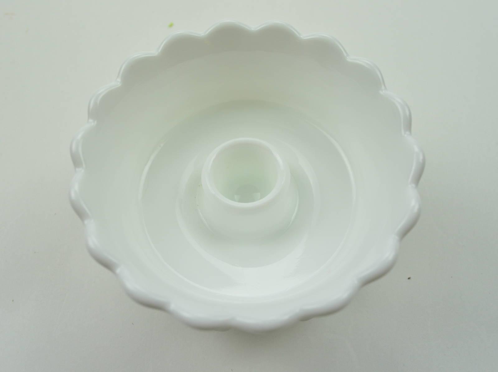Fenton Art Glass Candle Bowl Candlestick Holder - Hobnail Milk Glass Pattern