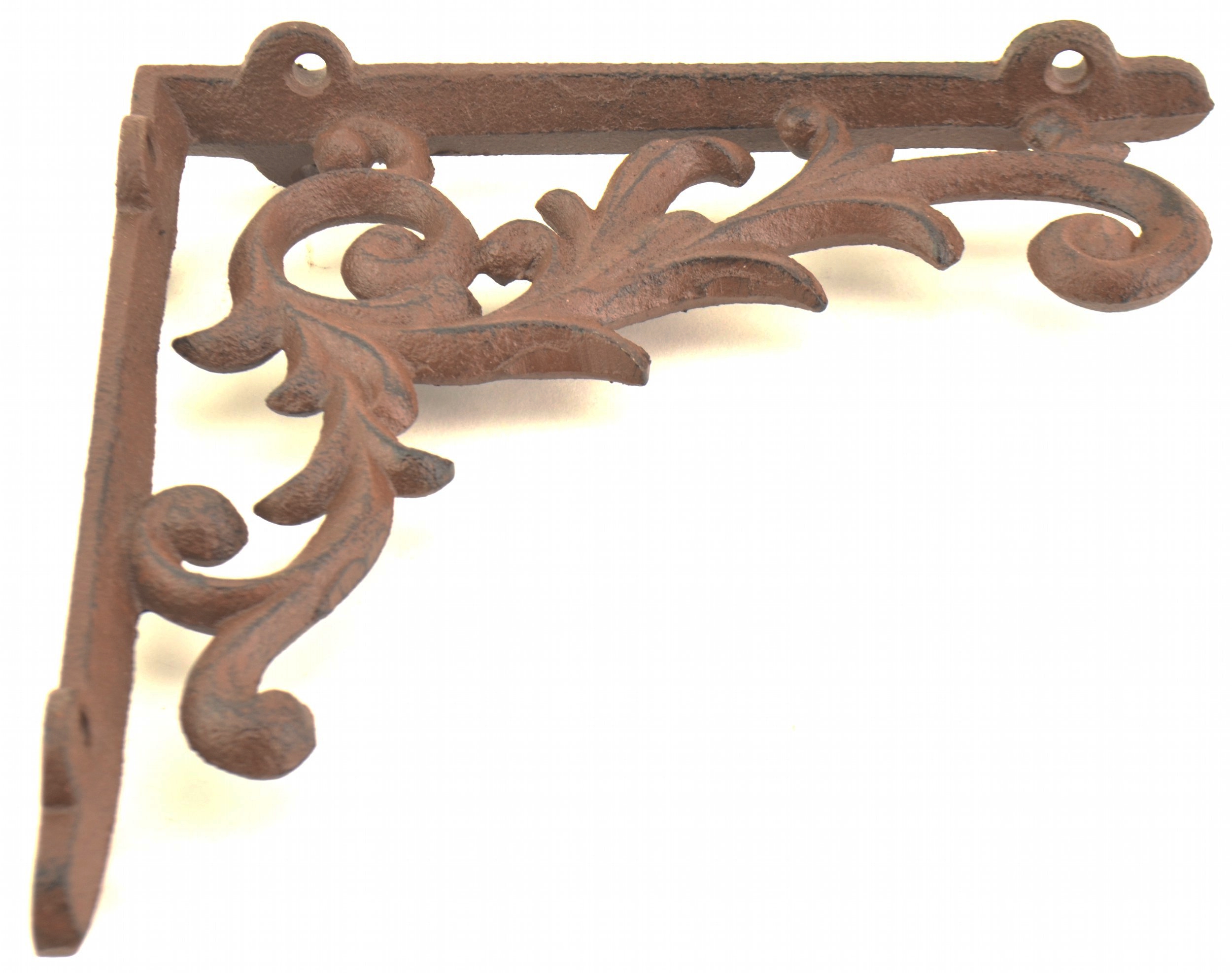 Wall Shelf Bracket - Ornate Vine Pattern - Cast Iron - 6.5 Deep