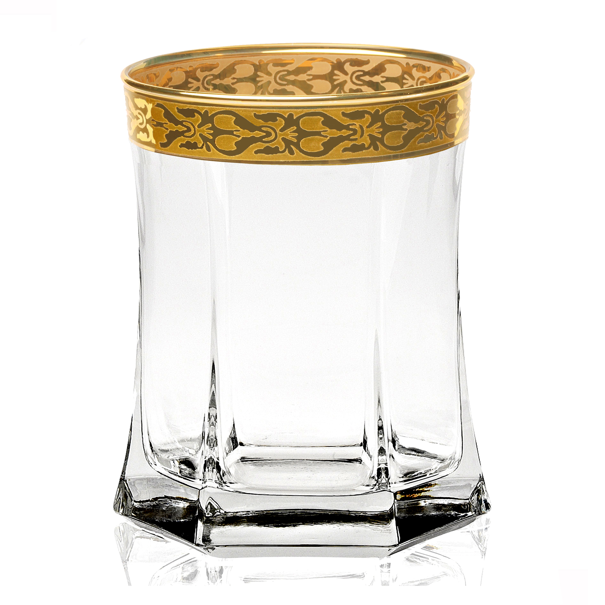 Lorren Home Trends - Venezia Pattern - Set Of 4 Old Fashion Tumblers - 8 oz.