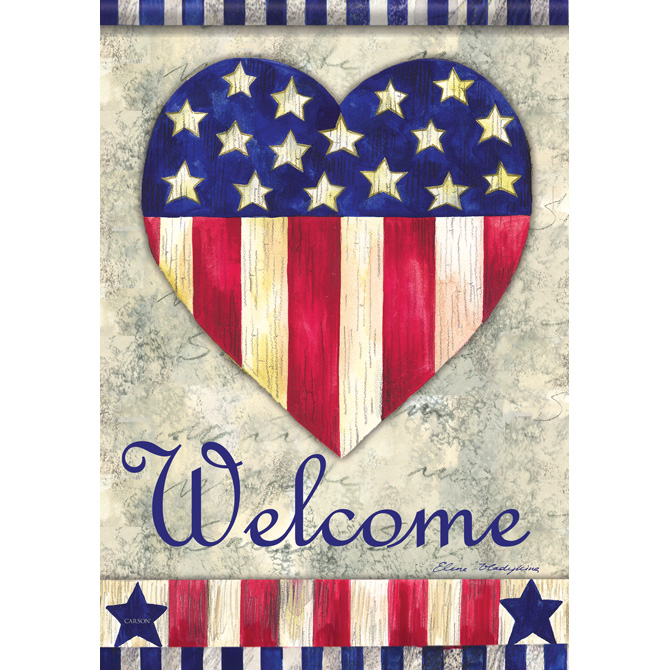 Carson FlagTrends - Dura Soft Garden Flag - Patriotic Heart