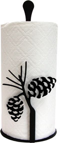 Wrought Iron Paper Towel Stand - Pinecone Design