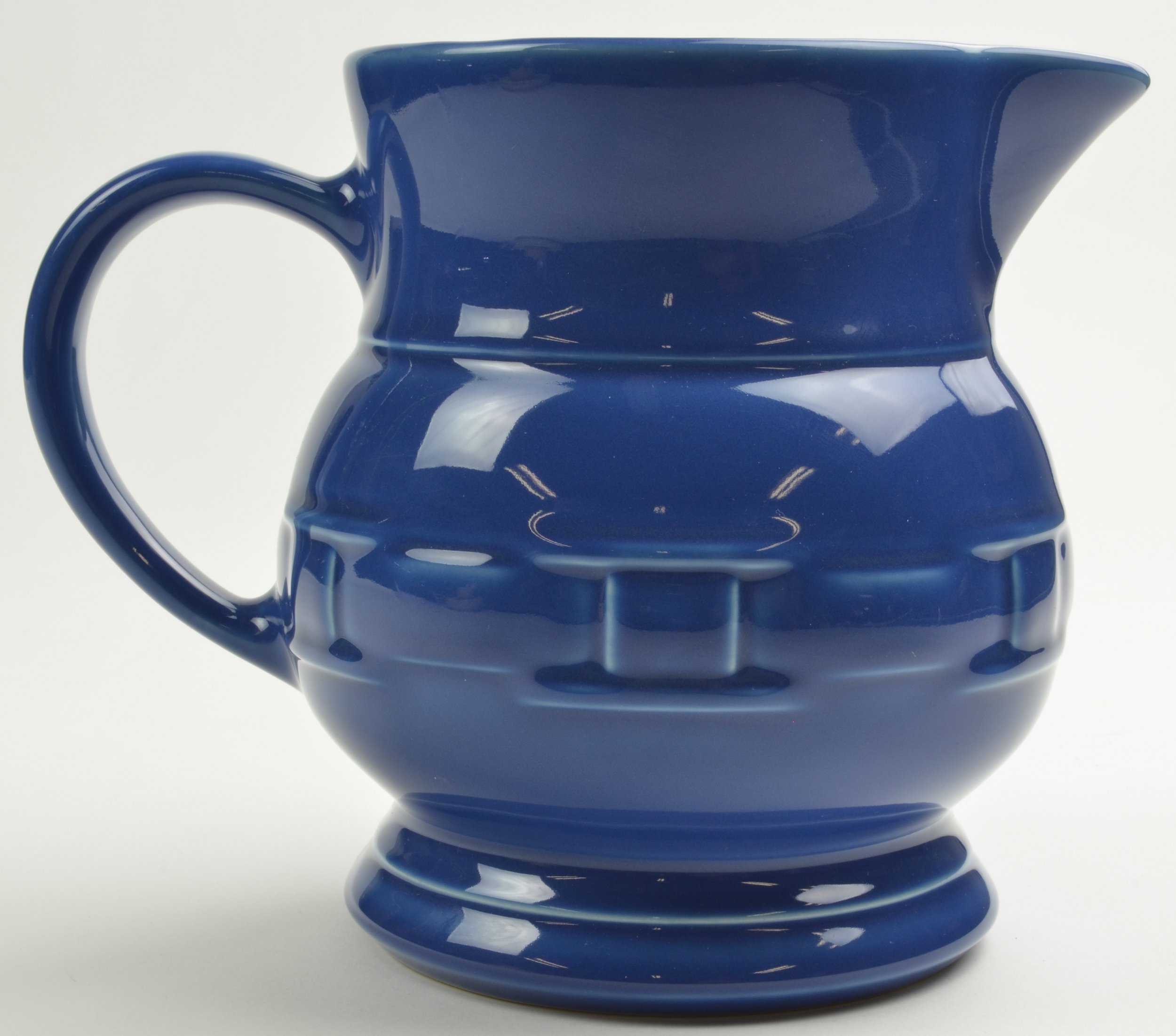 Longaberger Pottery Woven Traditions Classic Blue Pitcher 