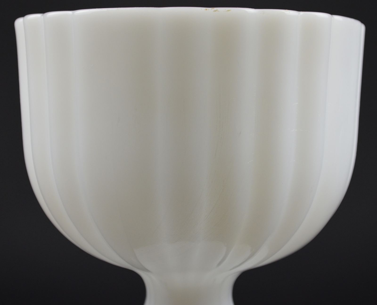 Home & Living Milk Glass Ribbed Footed Planter Vase Vases Home Décor