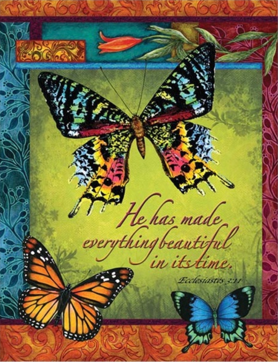 In God's Garden - Garden Flag - Beautiful Butterflies Orange