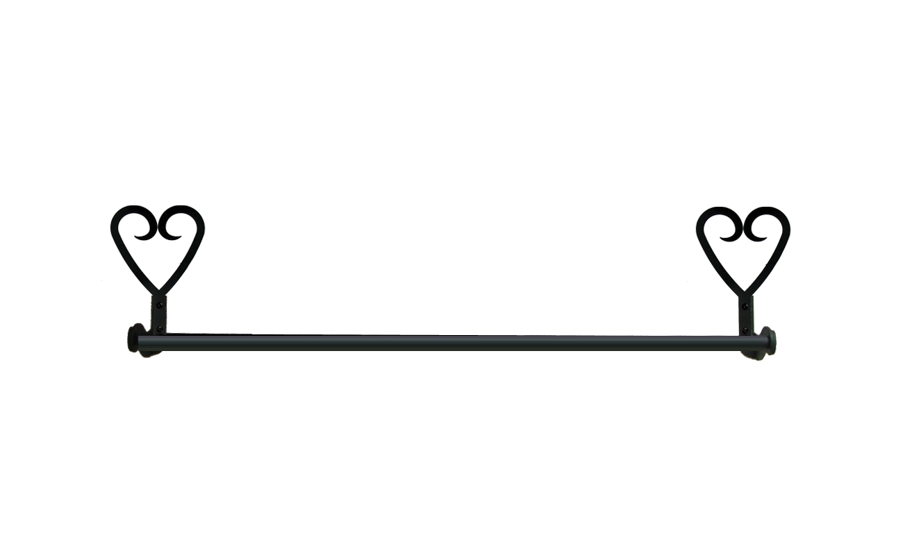 Wrought Iron Large Towel Bar - Heart Design