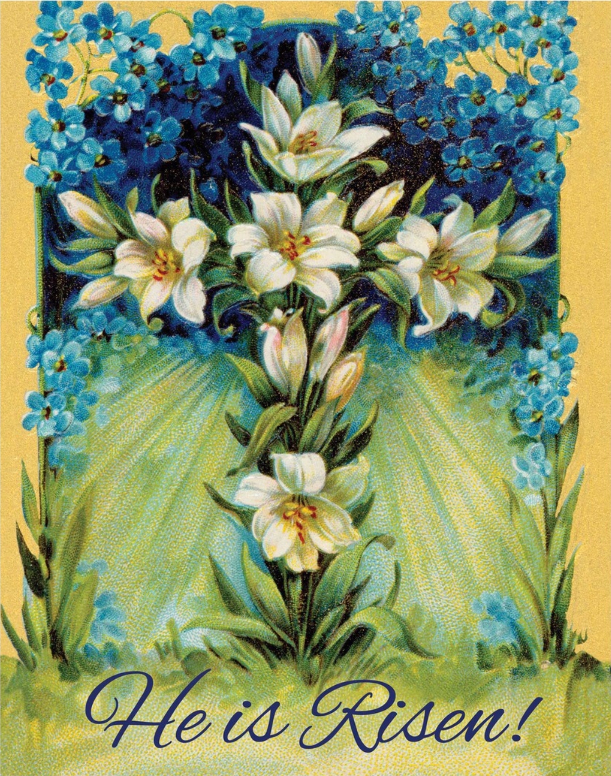 In God's Garden - Garden Flag - He Is Risen Cross