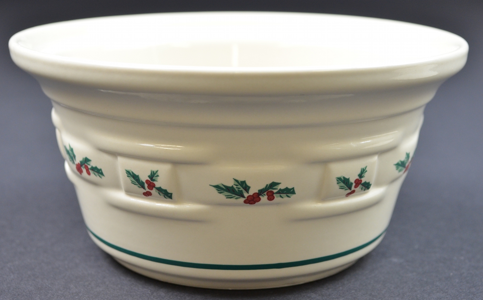 Longaberger Pottery Holly Pattern Butter Tub Wth lid