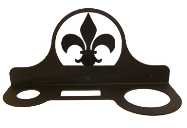 Wrought Iron Mountable Hair Dryer Rack - Fleur-de-lis Pattern
