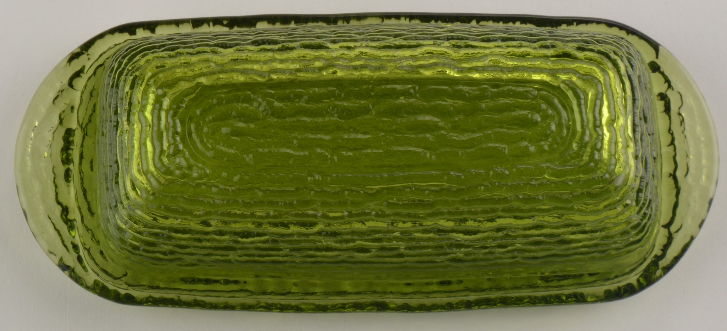 Anchor Hocking Glass - Soreno Avocado Pattern - 1/4 Pound Butter Dish