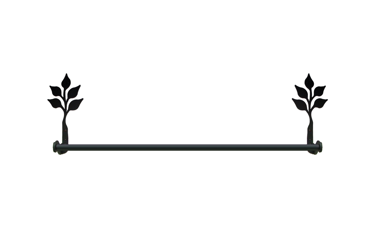 Wrought Iron Large Towel Bar - Leaf Design