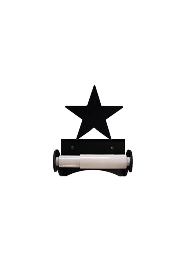 Wrought Iron Roller Style Toilet Tissue Holder - Star Pattern