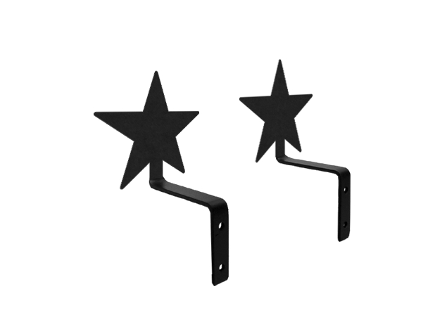 Wrought Iron Curtain Swags Pair Of 2 - Star Silhouette