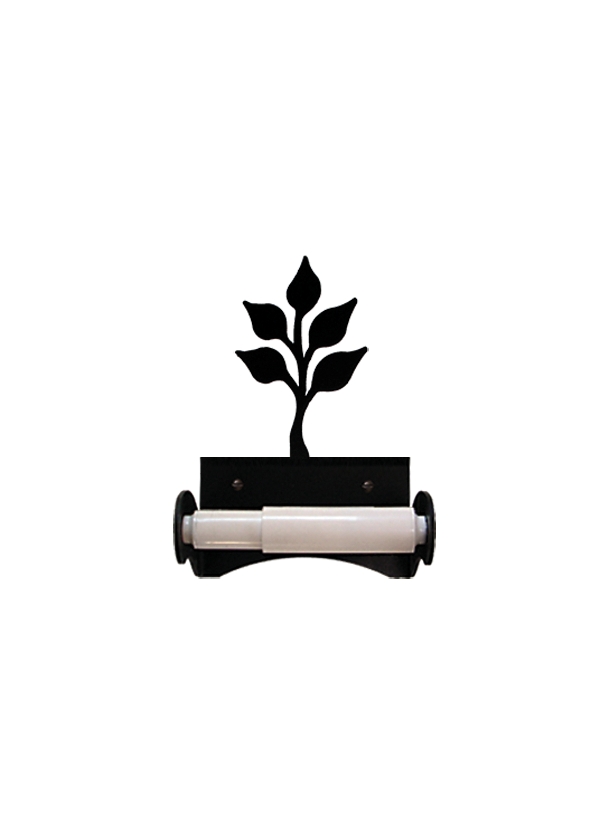Wrought Iron Roller Style Toilet Tissue Holder - Leaf Pattern