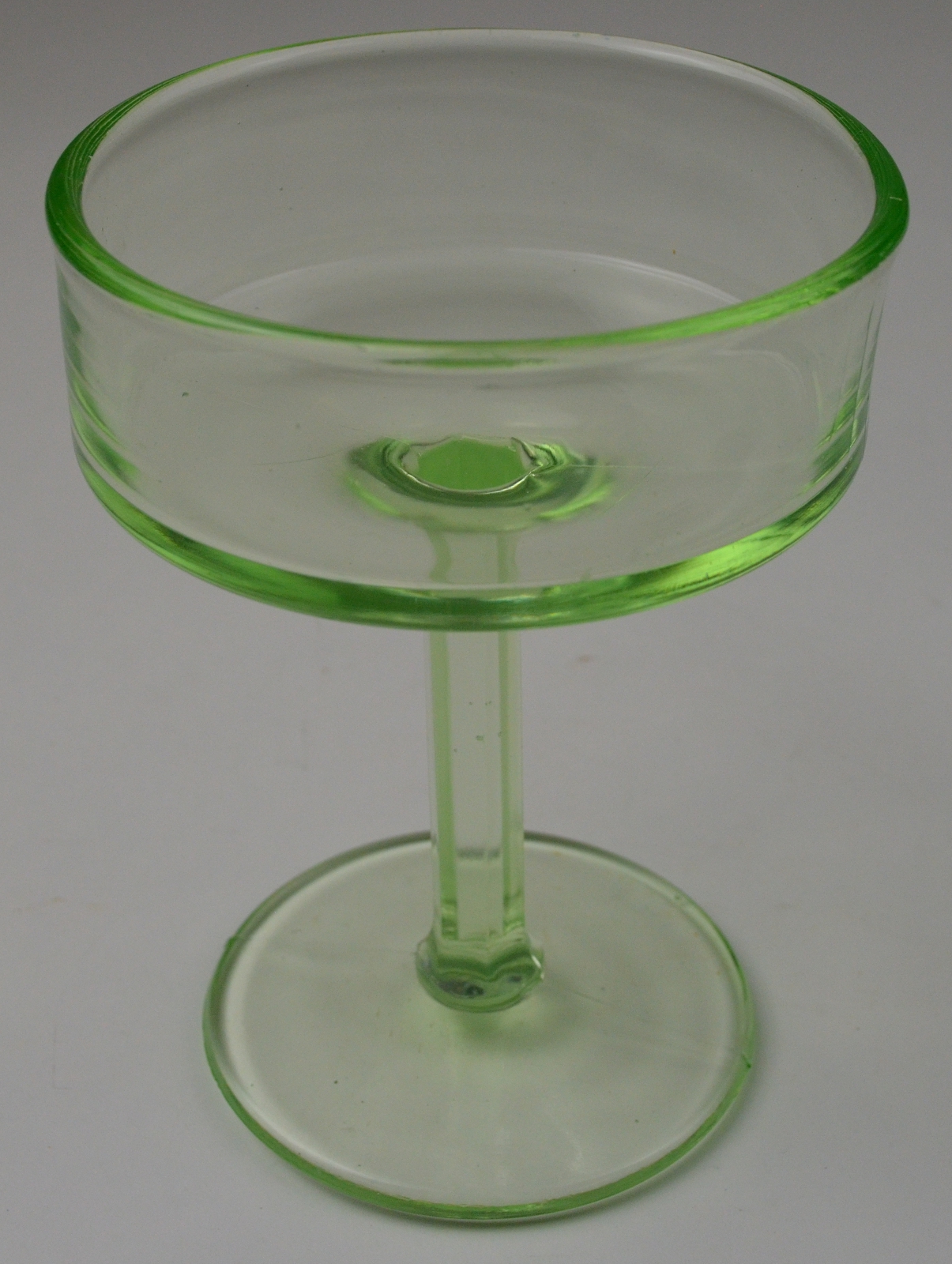 Vintage Green Depression Glass Compote 6" Tall