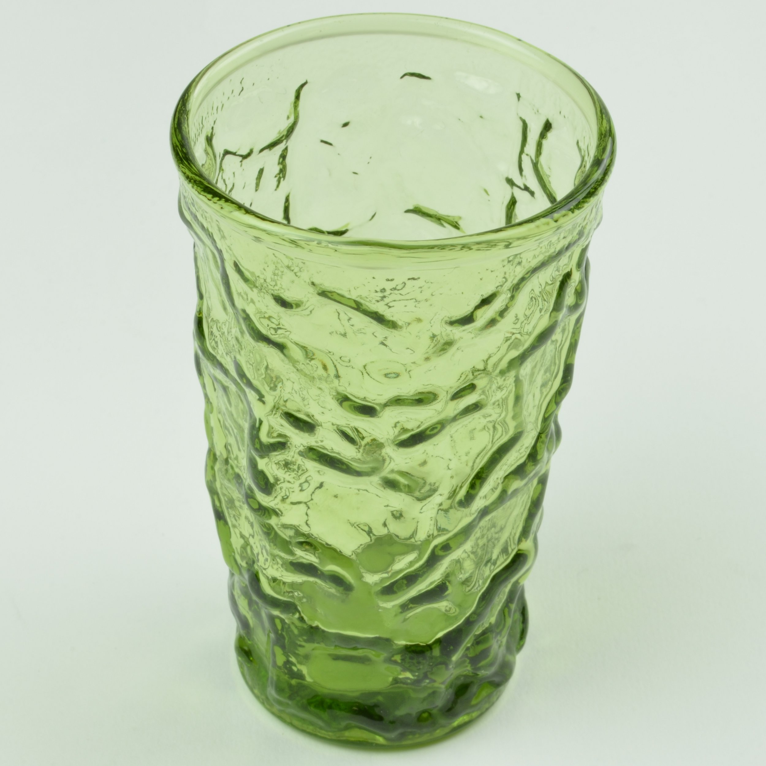 Anchor Hocking Glass - Milano / Lido Green Pattern - Juice Glass