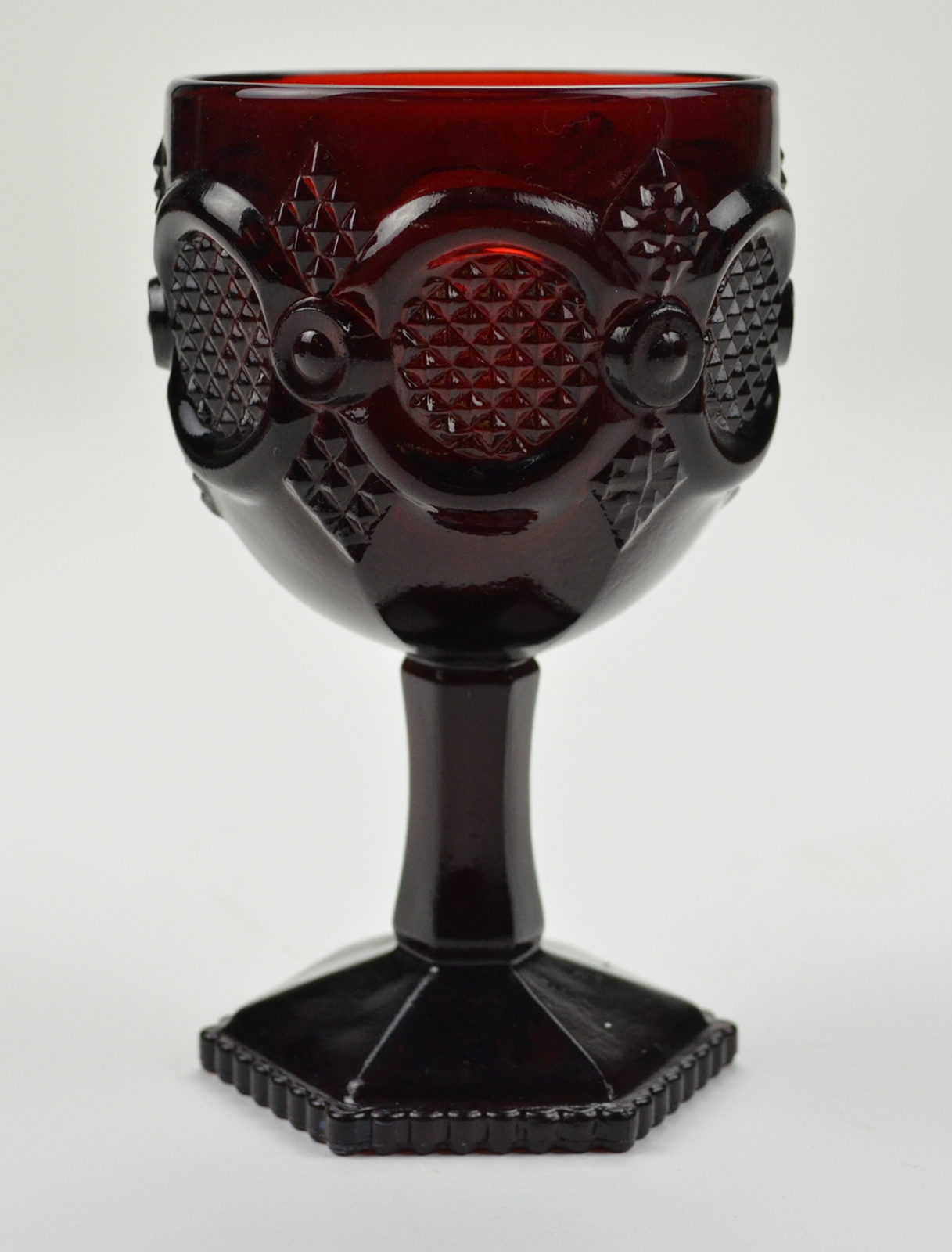 Avon Crystal - 1876 Cape Cod Ruby - Water Goblet