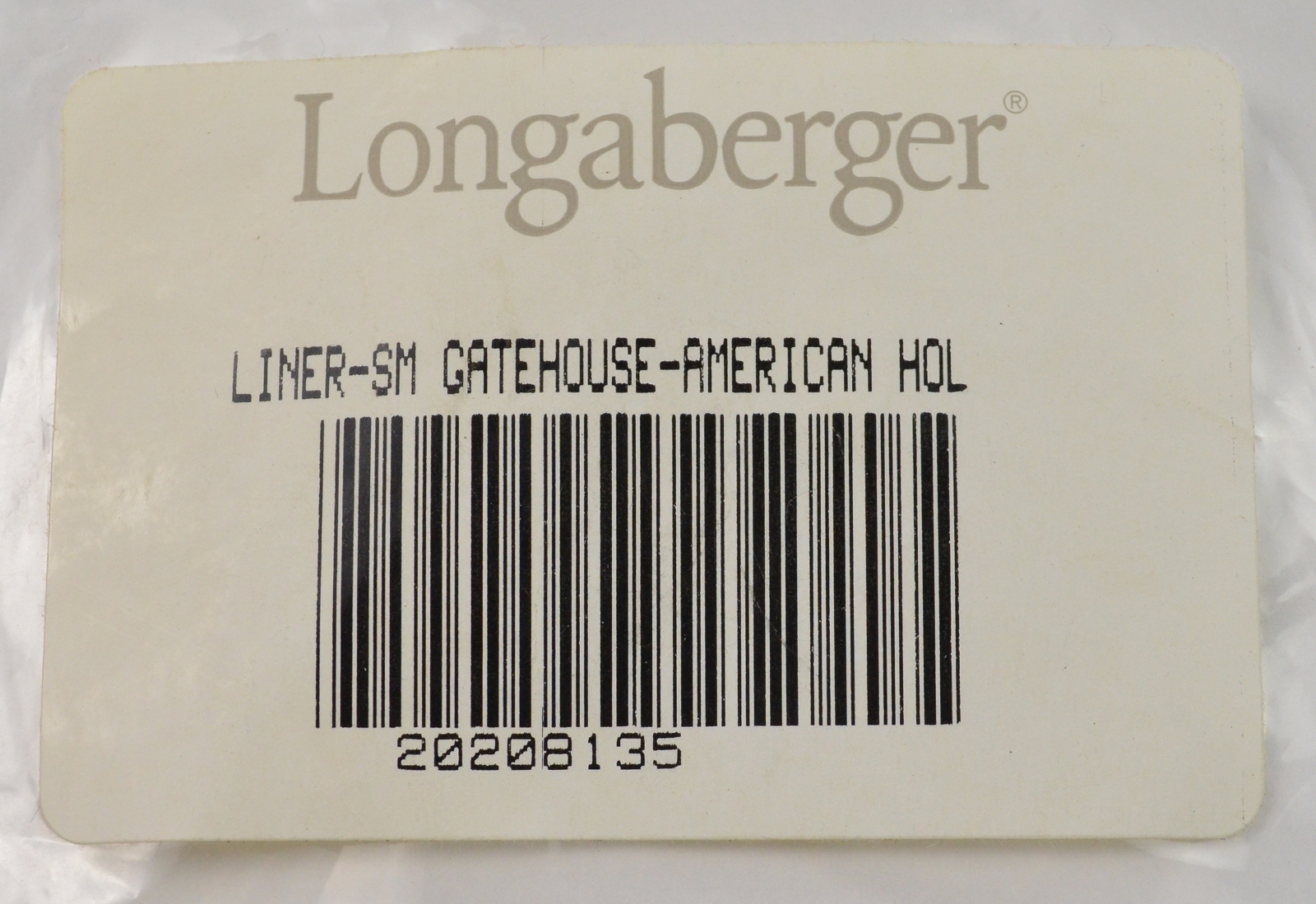 Longaberger Small Gatehouse Basket Liner American Holly