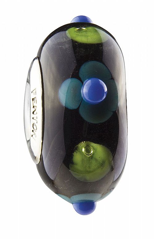 Fenton Glass Beads Charms For Charm Bracelets, Nighttime Garden