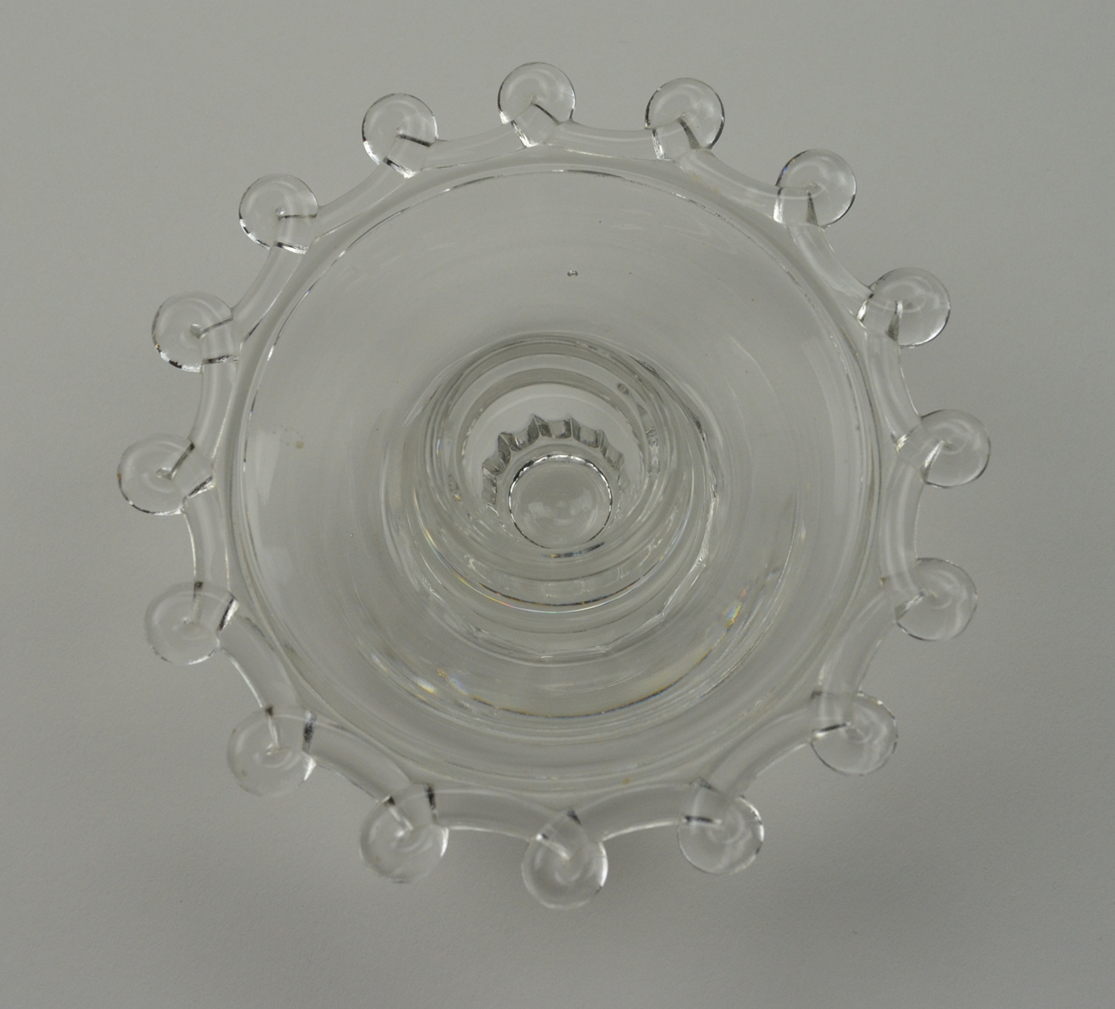 Heisey Glass Single Light Candlestick Lariat Pattern 1.5" Tall