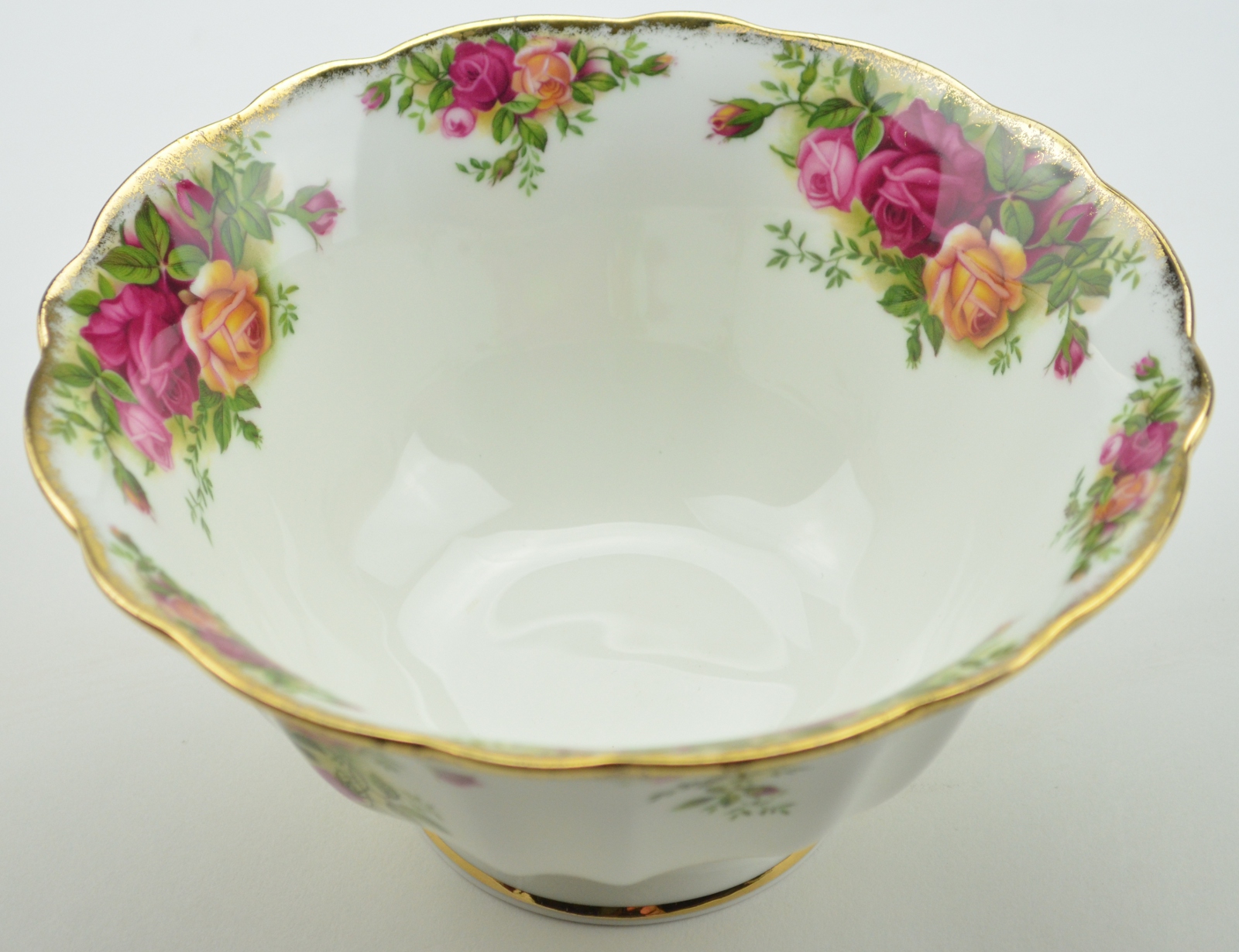 Royal Albert Fluted Footed Bowl - Old Country Roses - Bone China - England 1962
