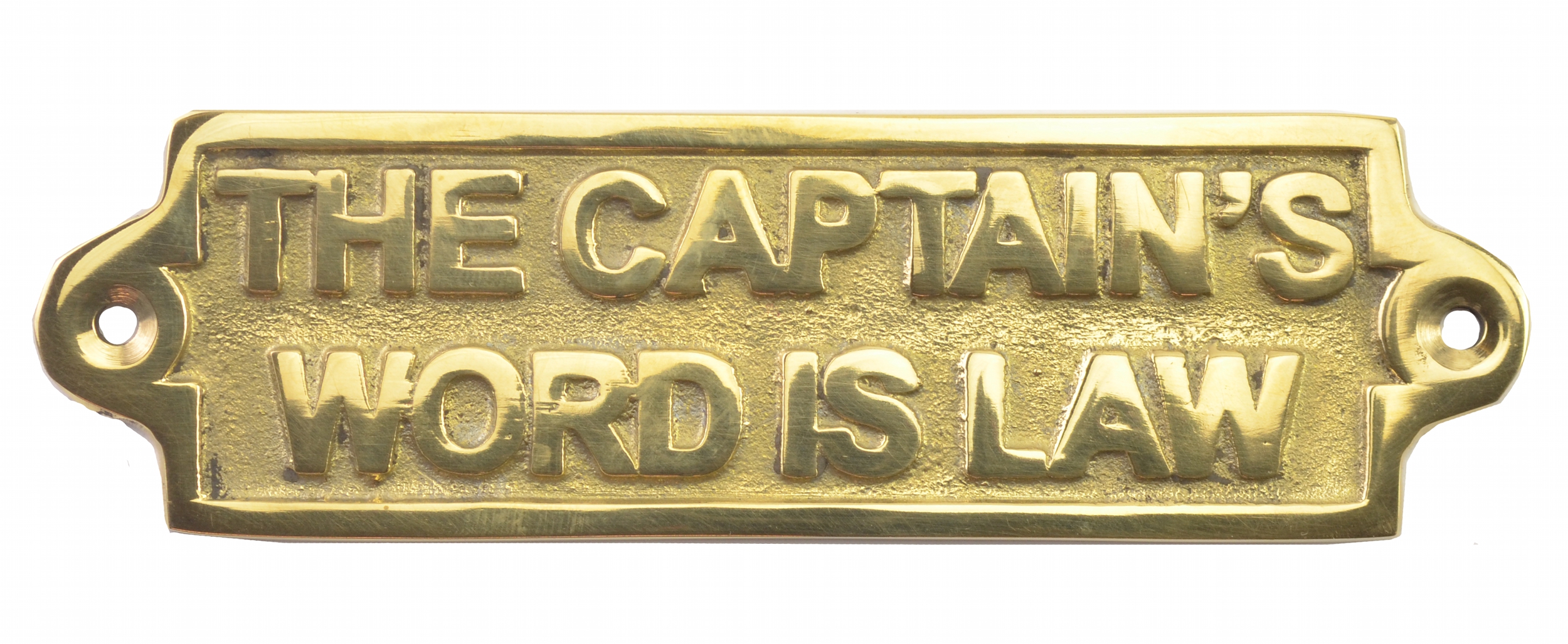 Nautical Brass "THE CAPTAIN WORD IS LAW" Plaque or Sign Home Decorative Plaque 