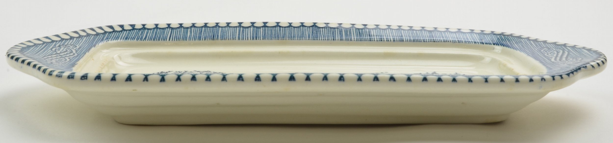 Royal - Currier & Ives Blue Pattern - 1/4 Lb Butter Dish - No Lid